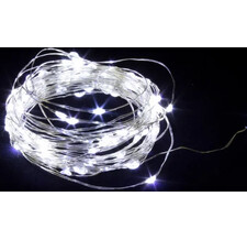 Светодиодная нить Роса Winner Light 10 м, 100 белых LED ламп, провод прозрачный белый
