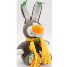 Мягкая игрушка в маленькой подарочной коробке Unaki Кролик Топ в жёлтом шарфе,  18/30 см, 