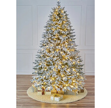 Искусственная елка с лампочками Версальская заснеженная 240 см, 560 теплых белых ламп, 100% литая хвоя, Max Christmas
