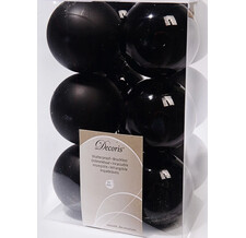 Набор пластиковых шаров Черный, mix, 60мм, 12шт.
